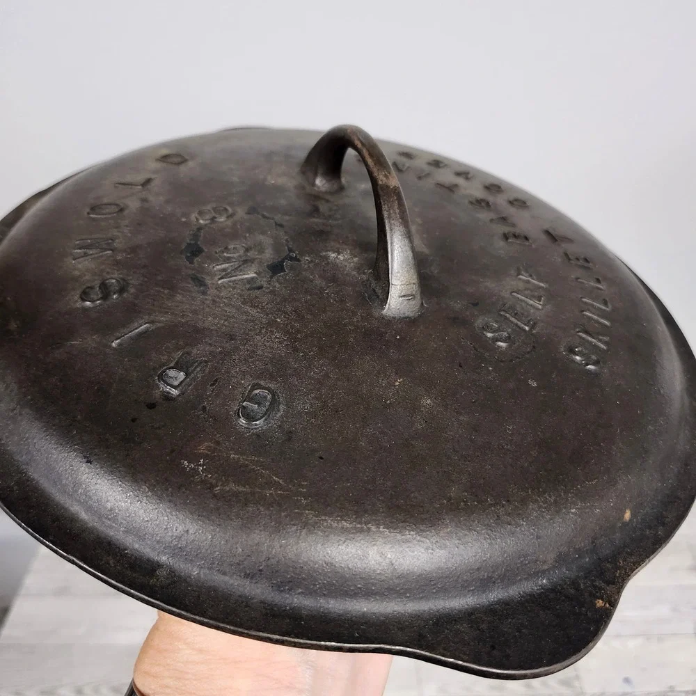 VTG Griswold No. 8 Cast Iron Low Dome Self Basting Skillet Cover Erie PA USA 468
